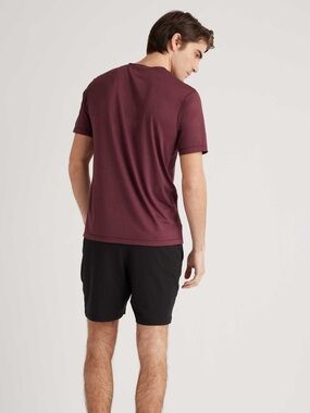 Quince Flowknit Breeze Performance Tee Burgundy Mens